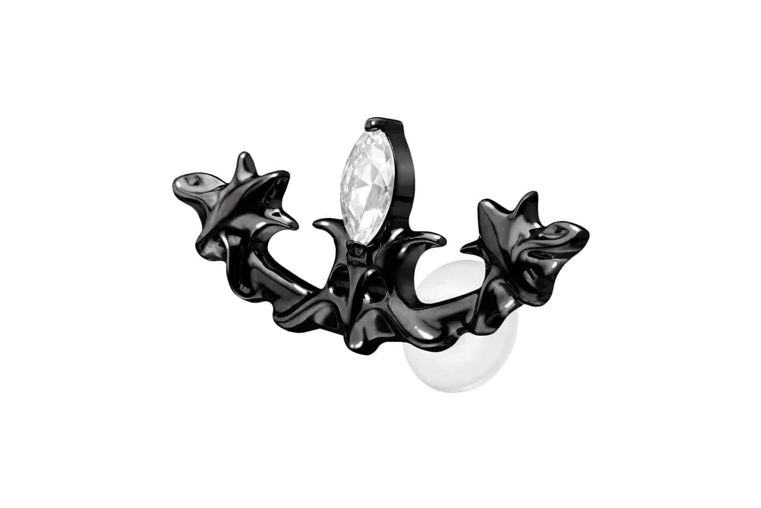 PTFE Labret Piercing mit Innengewinde + Titan-Aufsatz GOTISCHES DESIGN